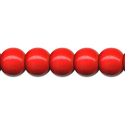 Træperler 10mm rød - 56stk