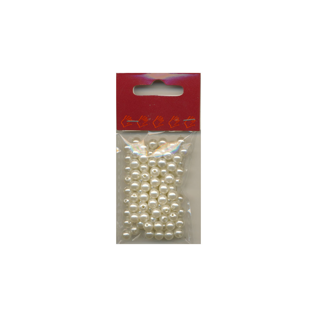 Voksperle 8mm hvid ø 0,5mm ca.12g