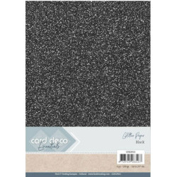 Glitter karton A4 230g sort