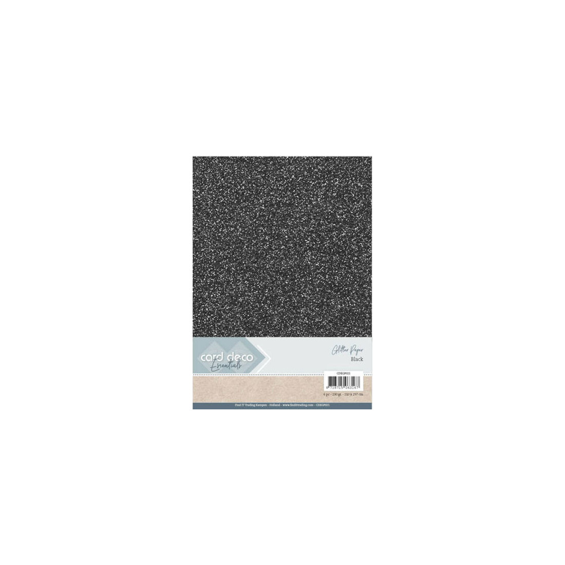 Glitter karton A4 230g sort