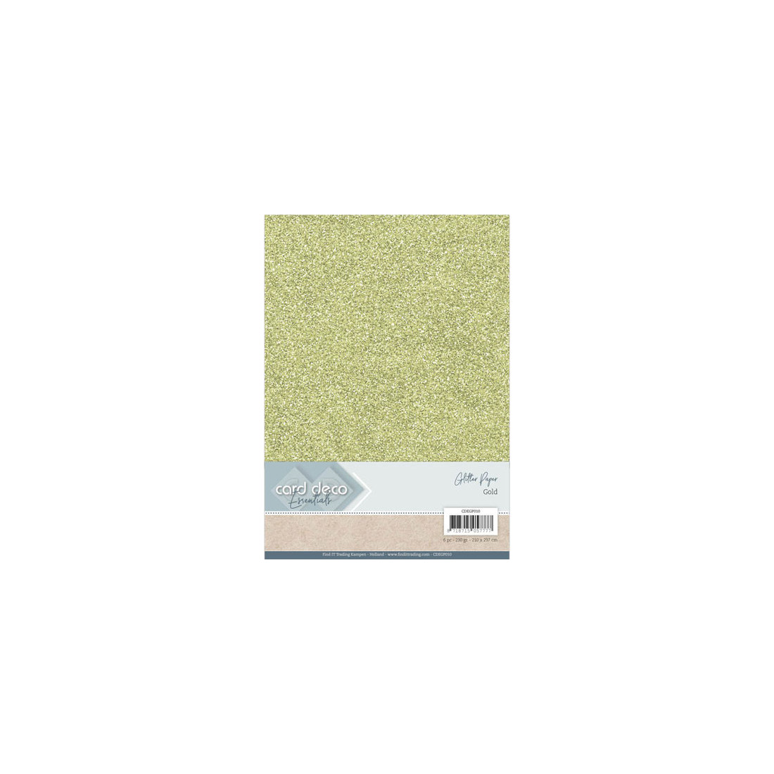 Glitter karton A4 230g guld 1ark